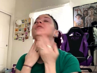 Fetish brunette bitch sucks on cock