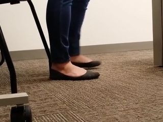 A glance At An Office Managers Well outworn ebony Ballet Flats