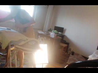 Amateur wife doing housework naked. Latina with hairy pussy, big ass.