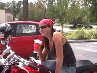 'Two Babes get fucked HARD on motorcycles by The Original MILF Hunter'