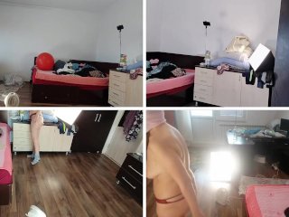 Amateur wife dancing naked around the house, hairy pussy, big ass.