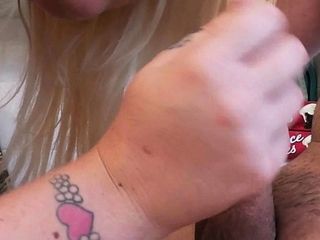 Big boobs blonde sucks and rides his cock