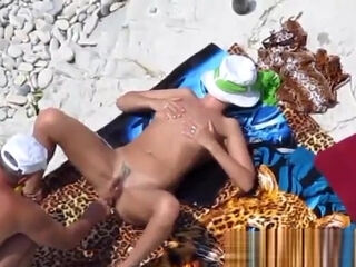 Couple fucking in water and shore