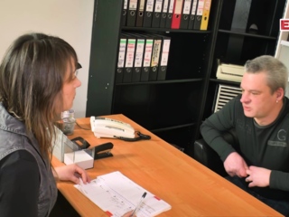 German stepsister fucks with her stepbrother in the office