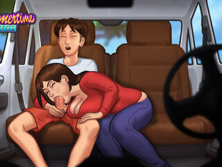 Summertime Saga - Busty Stepmom sucks a huge cock and gives the best blowjob