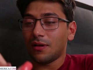 Busty MILF Lory Lace shows her son's friend how to fuck a woman