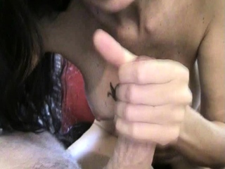 Mature brunette amateur giving a great POV blowjob