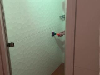 Caught As A Maid Having Fun In The Shower With A Rubber Cock