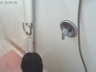 Japanese wife 35 in shower & little accident