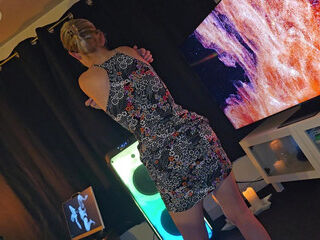 Horny bitch dances showing off her ass and cunt