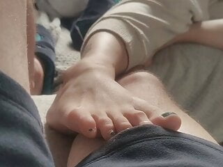 Mrs teasing with long toes