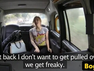 Tattooed Brit Amateur Doggystyled In Taxi