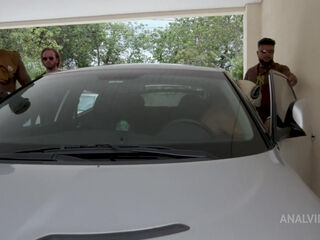 Brasilian pornstar Larissa Leite 4 on 1 DAP with big cocks, DP