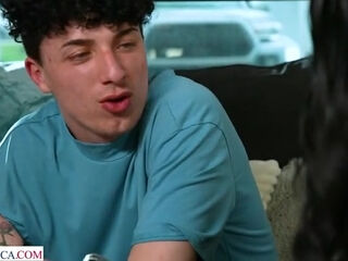 Sexy Naomi Foxxx takes on one huge cock in her tight wet pussy