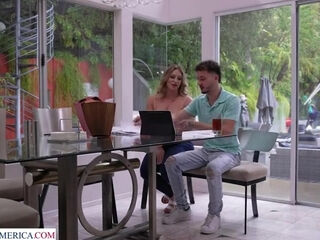 Sexy MILF Natalie Brooke needs her taxes done and her pussy pounded