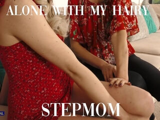 Hot Young Blonde Gabie Licking Her Stepmom Alexia's Wet Hairy Pussy On The Couch