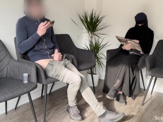 'Public Dick Flash in a Hospital Waiting Room! Gorgeous muslim stranger girl caught me jerking off'