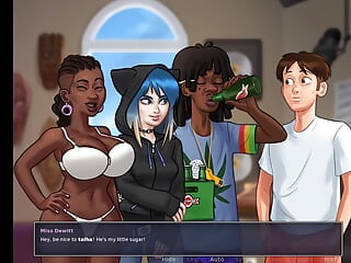All Sex Scenes with Miss Dewitt - Black MILF Fucked - Animated porn game.