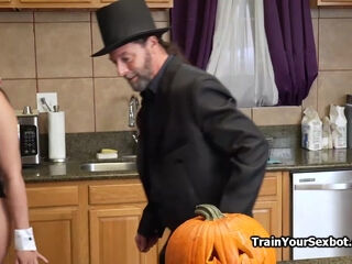 Butt fuckinging Halloween sexbot