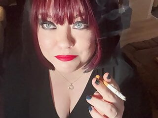 British Tart Tina Snua Tugs On Her Perky Nipples & Chain Smokes 2 Cigarettes - Big Tits BBW Satisfies Yr Smoking Fetish