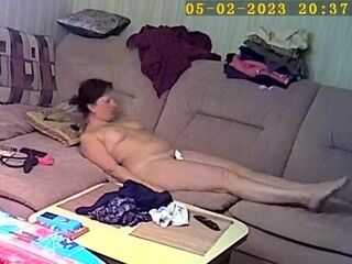 Naked milf caught on hidden cam