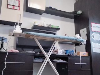 Amateur mom cleans the house naked, hairy pussy, big tits, big ass.