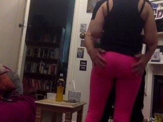 My PE teacher wife in various pink leggings/yoga pants.