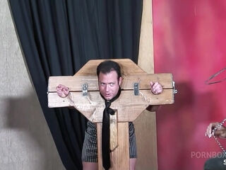 Two Sexy Half Asian MILF Girls at Femdom no condom FFM Threesome fuck in Dungeon with one Boy