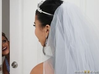 Naughty MILF and horny bride threeway sex