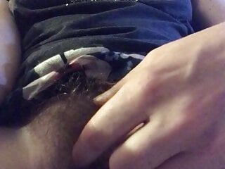 Innocently playing with my pubes and piercing whilst watching late night TV