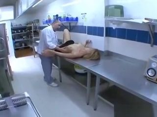 FLORENCE French Mature plumbs In The Restaurant Kitchen vPorn