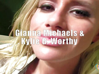 Kylie Worthy And Gianna Michaels Enjoy Tugging Black Dick