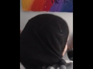 Hijabi maid fucks boss