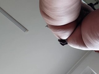 Sexy Latina nude in the kitchen. Sexy naked wife prepares food in the kitchen.