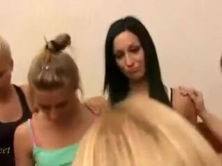 Crazy amateur Femdom, Gangbang xxx scene